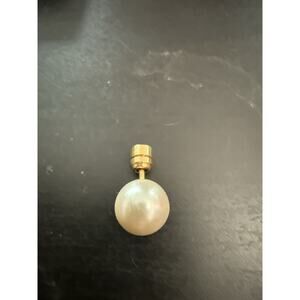 1950s Gold Tone Lapel Pin W Faux Pearl Accent